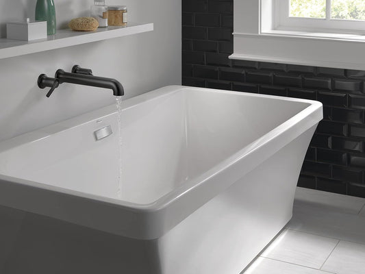 Delta T5759-BLWL Trinsic Two-Handle Wall Mount Bathroom Faucet – Matte Black (Valve Not Included)