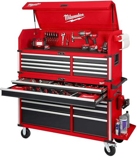 Milwaukee 56" Premium 18-Drawer Tool Box Chest and Cabinet Combo with Electronic Keypad Lock