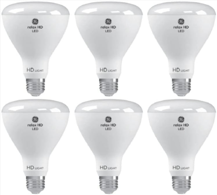 GE Relax 6 Pack 65 W Equivalent Dimmable Soft White Br30 LED Light Fixture Light Bulb