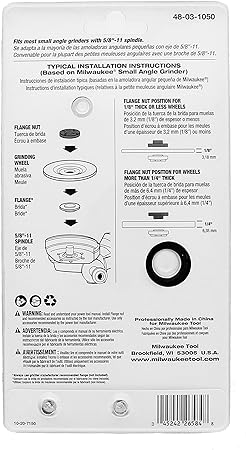 Milwaukee Genuine OEM 48-03-1050 Spanner Wrench and Spindle Flange Lock Nut Combination Kit for Angle Grinders with 5/8 Inch 11 Spindles (Angle Grinder Not Included)