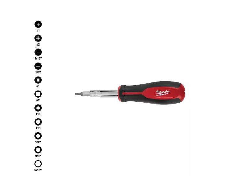 Milwaukee 11-in-1 Multi-Tip Screwdriver with ECX Driver Bits
