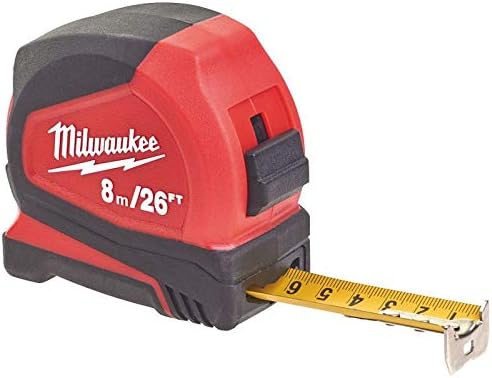 Milwaukee 4932459596 8m/26ft Pro Compact Tape Measure, Red