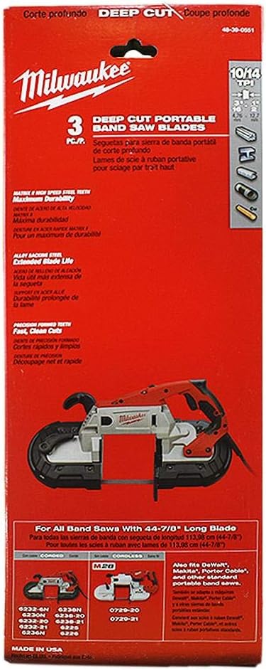 Milwaukee 44-7/8" Deep Cut Bandsaw Blades 10/14 TPI 3 Pack