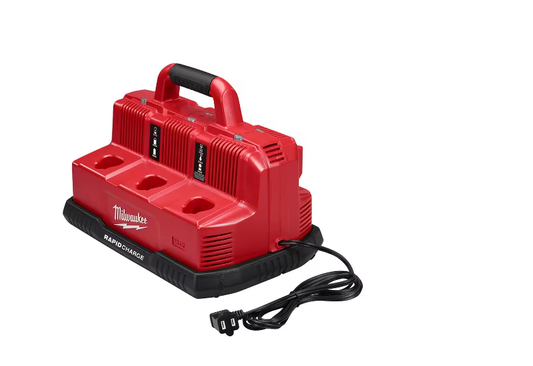 Milwaukee M12 and M18 12-Volt/18-Volt Lithium-Ion Multi-Voltage 6-Port Sequential Rapid Battery Charger (3 M12 and 3 M18 Ports)