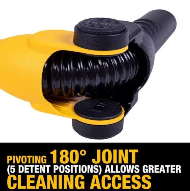 DEWALT Shop Vac Pivoting Extension Wand Kit, Flexible & Durable Wet Dry Vacuum Accessory Attachments for Hard to Reach Areas, 180° Pivoting Joint, 5 Detent Position, 19.7" & 15.7", DXVA00-1200