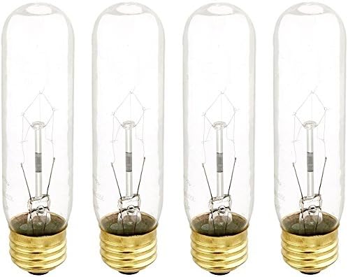 Bulbrite B60T10C 60-Watt Incandescent T10 Tubular Bulb, 120V, Clear (4)