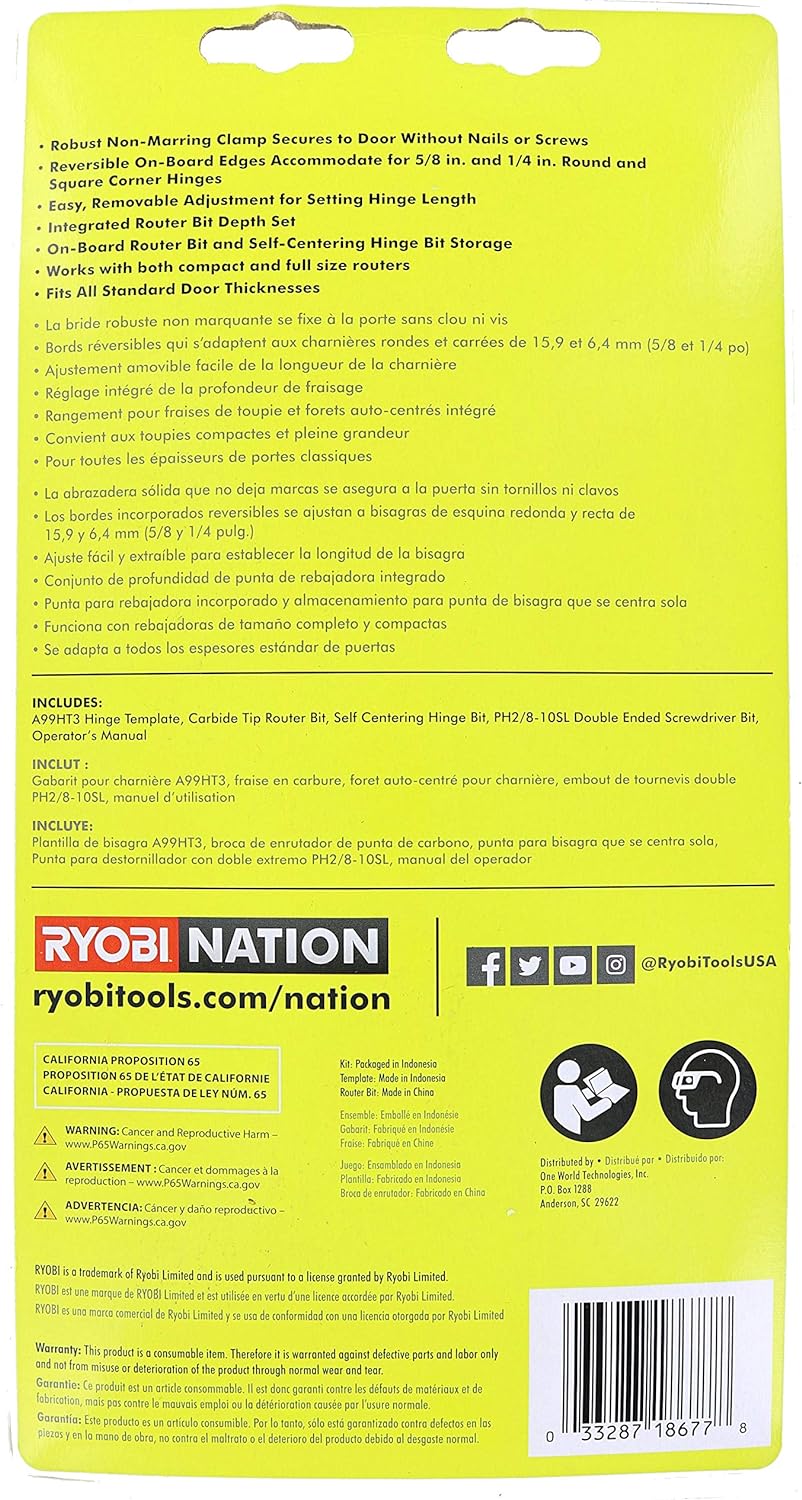 Ryobi A99HT3 Hinge & Door Latch Installation Kit