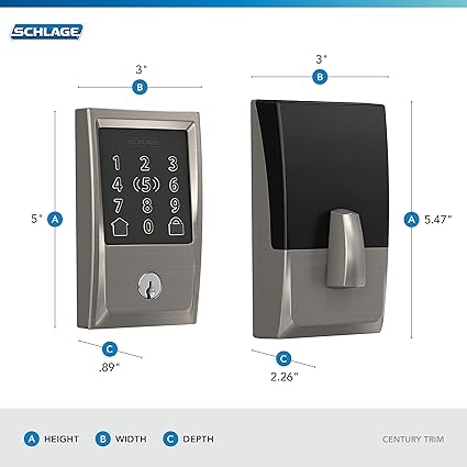 Schlage BE499WB CEN 619 Encode Plus Smart WiFi Deadbolt Lock