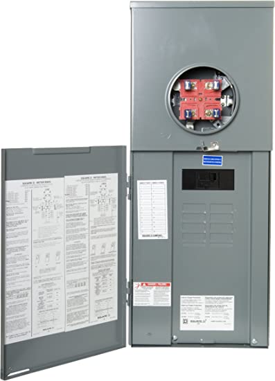 Square D - RC816F200C Homeline 200-Amp Main Breaker 8-Space 16-Circuit Outdoor Overhead/Underground CSED