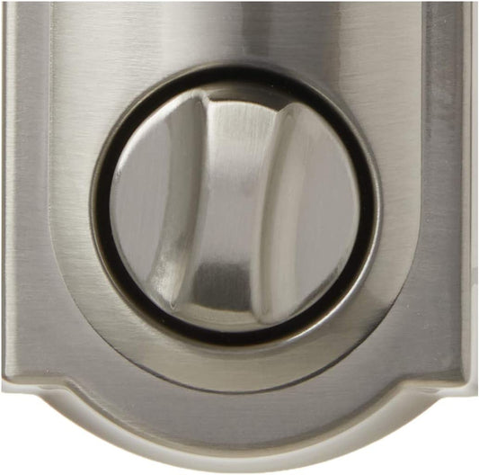 SCHLAGE Z-Wave Connect Camelot Touchscreen Deadbolt with Built-In Alarm, Satin Nickel, BE469 CAM 619, Works with Alexa via SmartThings, Wink or Iris