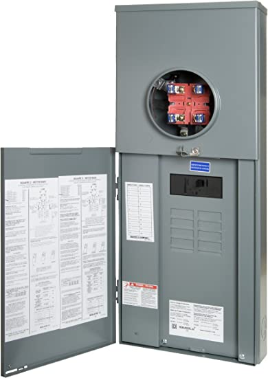 Square D - RC816F200C Homeline 200-Amp Main Breaker 8-Space 16-Circuit Outdoor Overhead/Underground CSED