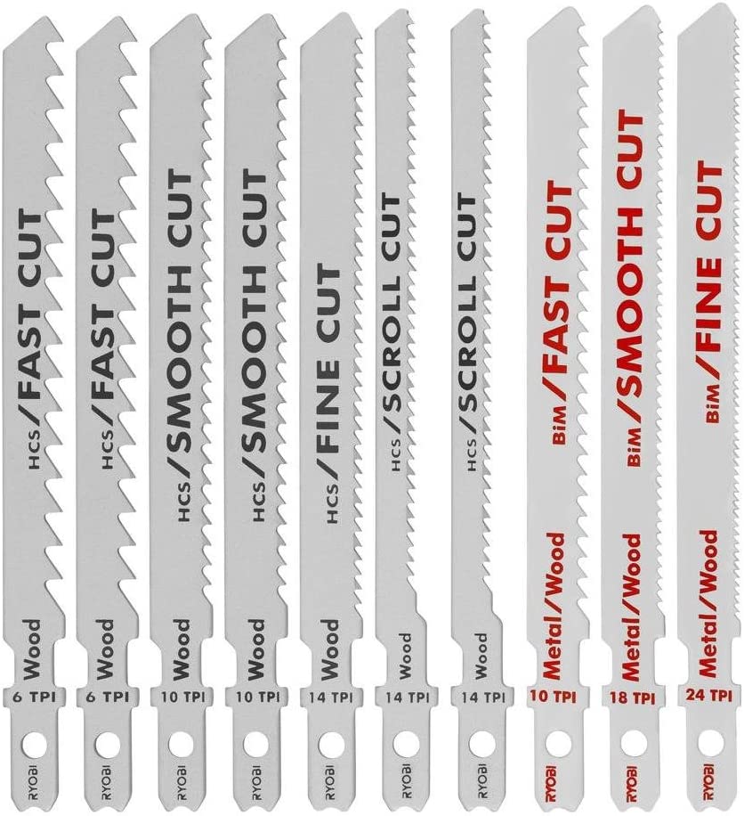 Ryobi A14AK10 All-Purpose Jig Saw Blade Kit (10-Piece)