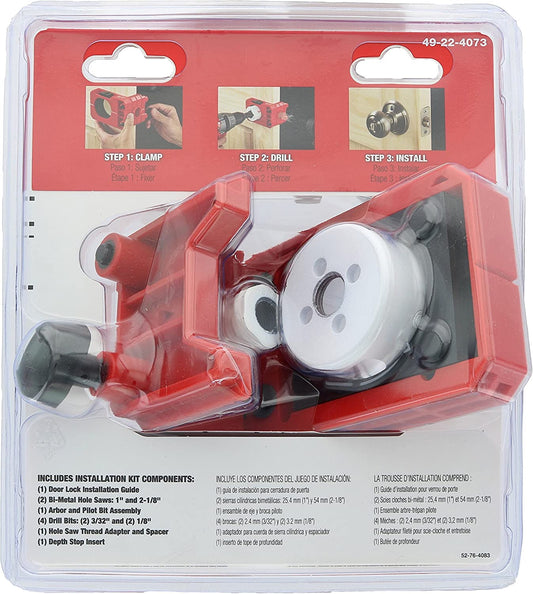 Milwaukee 49-22-4073 Door Lock and Deadbolt Installation Kit with Included Hole Saw,