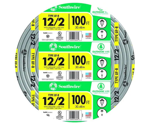 Southwire 12/2 UF-B Outdoor Direct Burial Wire 100 ft Coil (13055926)