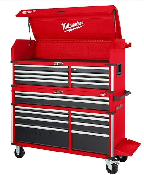 Milwaukee 56" Premium 18-Drawer Tool Box Chest and Cabinet Combo with Electronic Keypad Lock