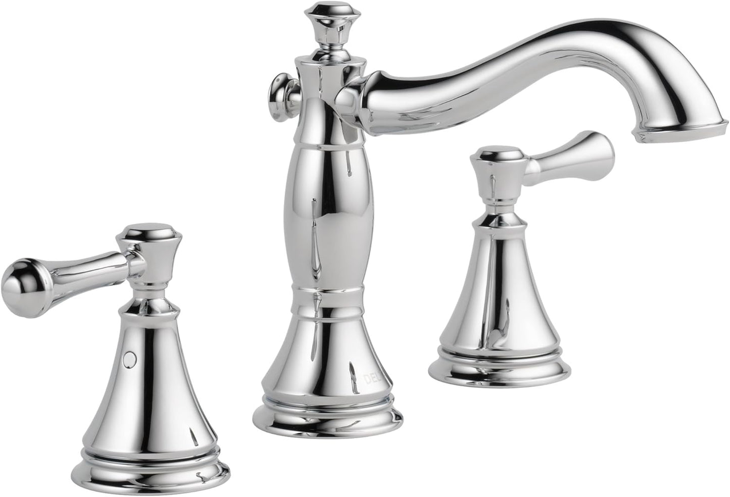 Delta Faucet Cassidy Widespread Bathroom Faucet Chrome, Bathroom Faucet 3 Hole, Bathroom Sink Faucet, Metal Drain Assembly, Chrome 3597LF-MPU
