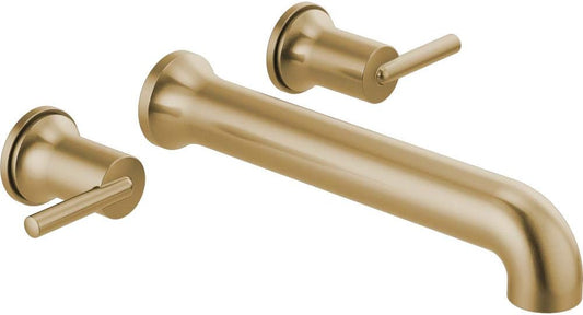 Delta T5759-CZWL Trinsic Two-Handle Wall Mount Bathroom Faucet – Champagne Bronze (Valve Not Included)