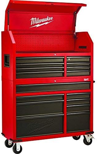 Heavy-duty, Drawer 16 Tool Chest 46 In. and Rolling Cabinet Set, Red and Black, Personal Valuables Storage Drawer with Separate Lock in the Tool Chest
