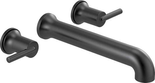 Delta T5759-BLWL Trinsic Two-Handle Wall Mount Bathroom Faucet – Matte Black (Valve Not Included)