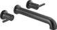Delta T5759-BLWL Trinsic Two-Handle Wall Mount Bathroom Faucet – Matte Black (Valve Not Included)