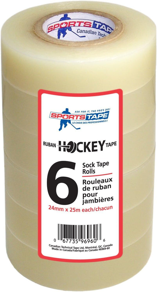 Hockey Tape Multipack, Clear, 6 Roll