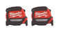 Milwaukee Tool 48-22-7125 Magnetic Tape Measure 25 ft x 1.83 Inch, 2 Pack