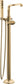 Delta T4789-CZ-PR-LHP-FL Tetra Floor Mount Freestanding Tub Filler with Hand Shower – Lumicoat Champagne Bronze (Valve and Handle Not Included)