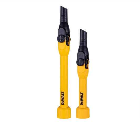 DEWALT Shop Vac Pivoting Extension Wand Kit, Flexible & Durable Wet Dry Vacuum Accessory Attachments for Hard to Reach Areas, 180° Pivoting Joint, 5 Detent Position, 19.7" & 15.7", DXVA00-1200