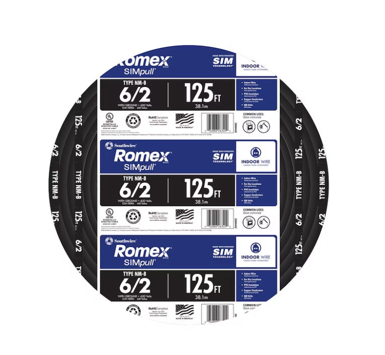 Southwire 6/2 NM-B Copper Wire with Ground 250 ft - alternate view 1