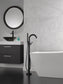 Delta T4759-BLFL Trinsic Floor Mount Freestanding Tub Filler with Hand Shower – Matte Black (Rough Sold Separately)