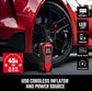 CRAFTSMAN Tire Inflator Portable Air Compressor, Cordless Mini Air Pump for Car Tires with Digital Tire Pressure Gauge, 6000mAh Battery Powered Air Pump, Max Pressure 150 PSI, 12V DC Corded