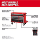 Heavy-duty, Drawer 16 Tool Chest 46 In. and Rolling Cabinet Set, Red and Black, Personal Valuables Storage Drawer with Separate Lock in the Tool Chest