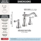 Delta Faucet Cassidy Widespread Bathroom Faucet Chrome, Bathroom Faucet 3 Hole, Bathroom Sink Faucet, Metal Drain Assembly, Chrome 3597LF-MPU