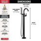 Delta T4759-BLFL Trinsic Floor Mount Freestanding Tub Filler with Hand Shower – Matte Black (Rough Sold Separately)