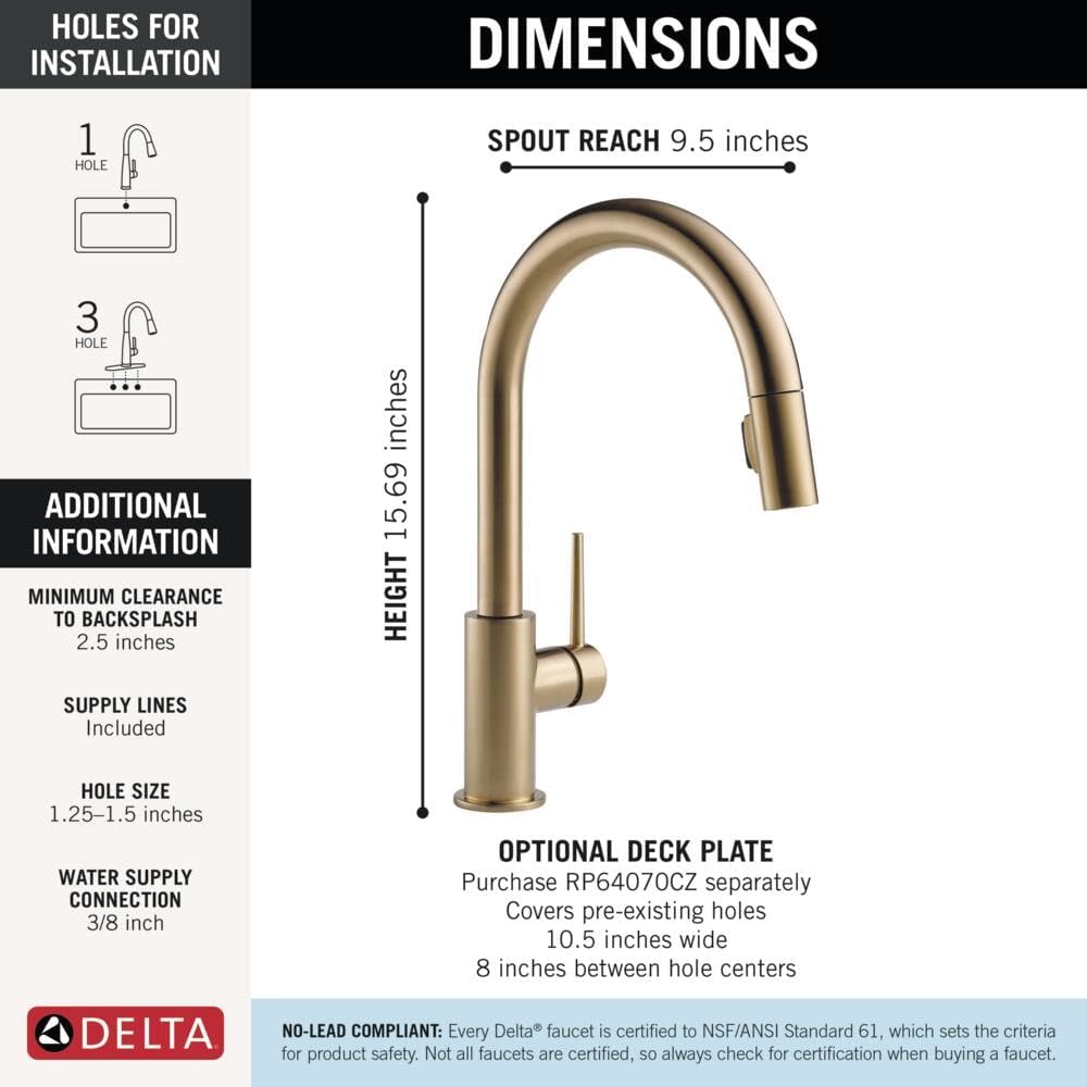 Delta 9159-CZ-DST Trinsic Single Handle Pull-Down Kitchen Faucet - alternate view 2