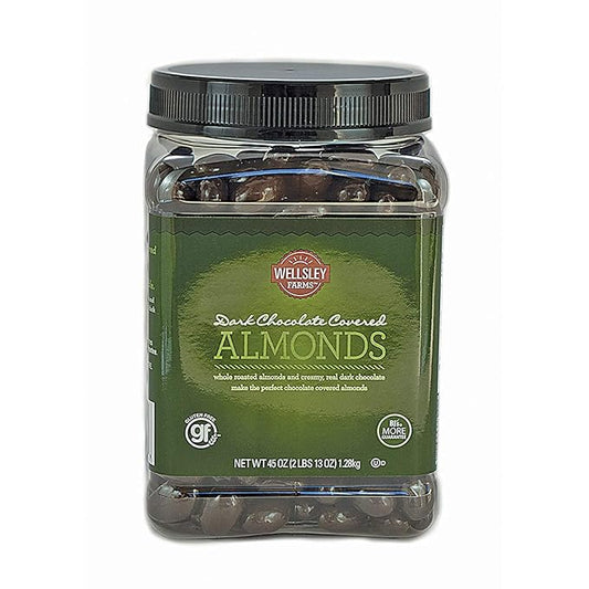 Wellsley Farms Dark Chocolate Covered Almonds, 45 Oz