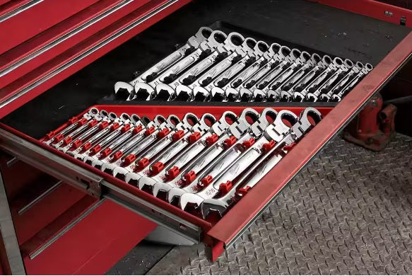 Milwaukee Flex Head Ratcheting Combination Wrench Set Bundel - 2 Items - Metric (8mm - 22mm) - SAE (1/4" - 1") 48-22-9513 48-22-9413