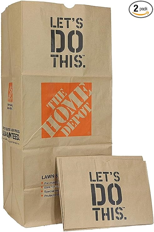The Home Depot 49022-25PK Heavy Duty Brown Paper Lawn and Refuse Bags for Home and Garden, 30 gal (Pack of 50)