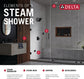 Delta SimpleSteam 6kW Steam Shower System Kit – Lumicoat Chrome, Generator + Square Control + Steam Head (5P-EST06-PR)