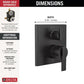 Delta T24867-BL Shower Valve Trim Matte Black - alternate view 4