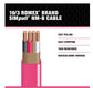 Southwire Romex SIMpull 10/3 NM-B Copper Wire with Ground 250 ft, Pink (63948555)