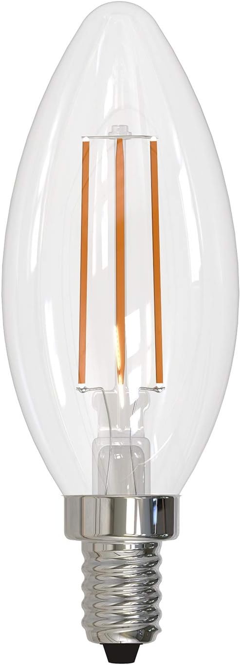 Bulbrite Item 776756, 4 Watt LED Filament Light Bulb, Fully Dimmable, 2700k E12 E12 Candelabra Base, High CRI for Truer Color Renderring (Pack of 10)
