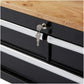 Husky 36 in. 3-Drawer Rolling Tool Cart with Wood Top, Black