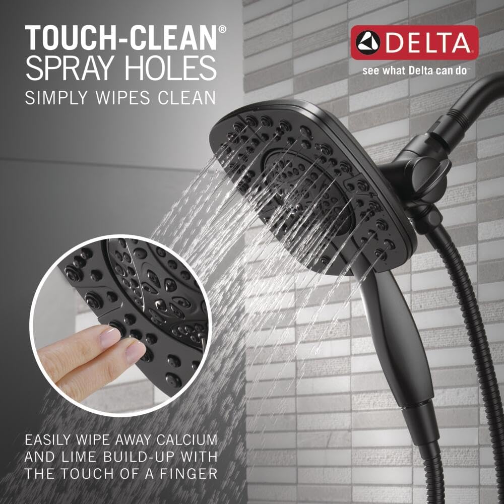 Delta Faucet Ashlyn 17 Series Dual-Handle Delta Shower Trim Kit with In2ition 2-in-1 Shower Head with Handheld Spray, Matte Black Shower Fixture, Matte Black T17264-BL-I (Valve Not Included)