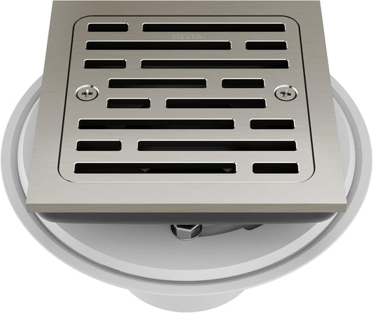 Delta DT062412-SS 4-Inch Tile-In Square Shower Floor Drain – Stainless Steel Finish