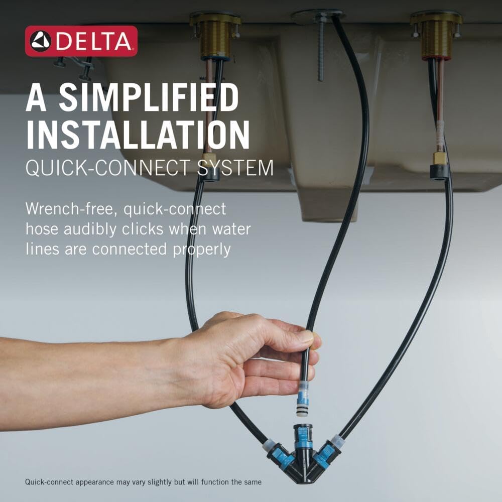Delta Faucet Cassidy Widespread Bathroom Faucet Chrome, Bathroom Faucet 3 Hole, Bathroom Sink Faucet, Metal Drain Assembly, Chrome 3597LF-MPU