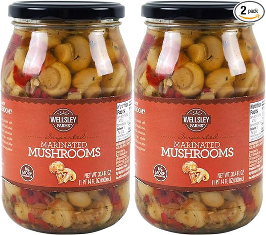 Wellsley Farms Marinated Mushrooms, 30.4 oz. (pack of 2)
