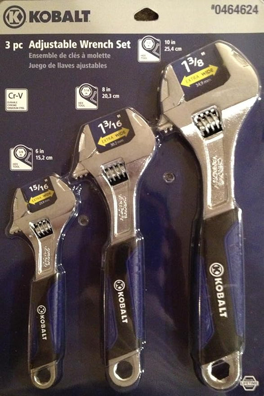 Kobalt 3-piece Adjustable Wrench Set
