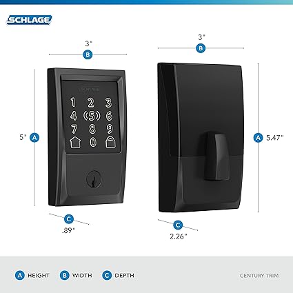 Amazon Encode Plus Schlage Encode Plus Smart Deadbolt Matte Black | PuraVizion