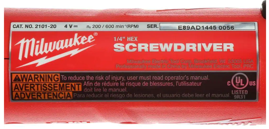 Milwaukee 2101-22 M4 1/4 Hex Screwdriver Kit W/2 Bat – PuraVizion